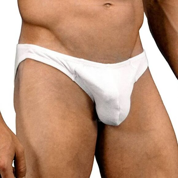 LOBBO Size M 100% Cotton Mesh Bikini Brief - White - LOB-WHT-M - Picture 10 of 11